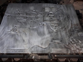 Aluminiumgussreliefplatte Kastel Arnsburg Rohling