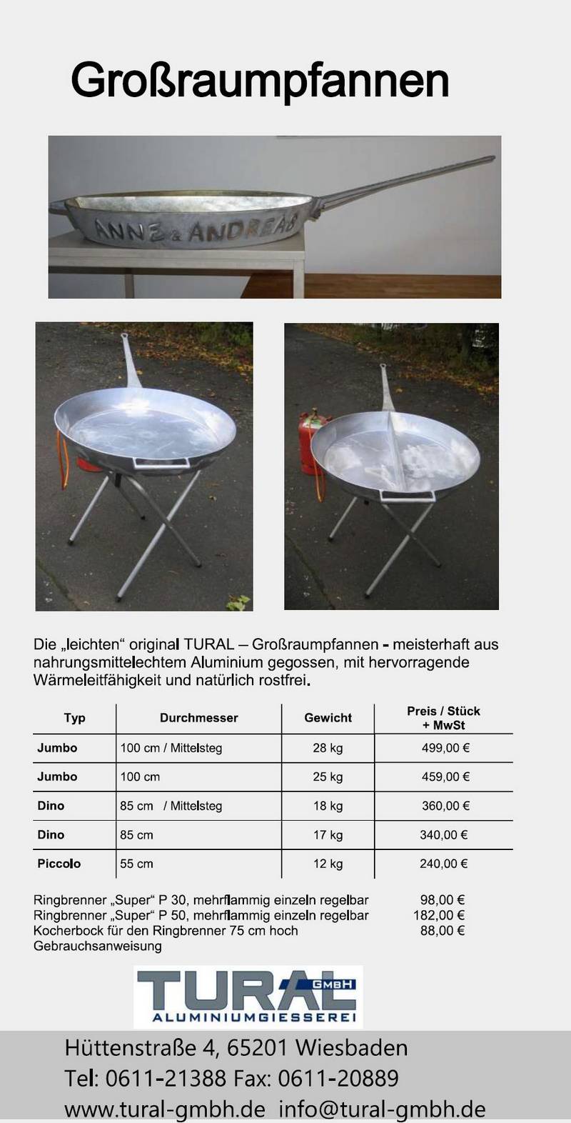 Aluminium Großraumpfannen